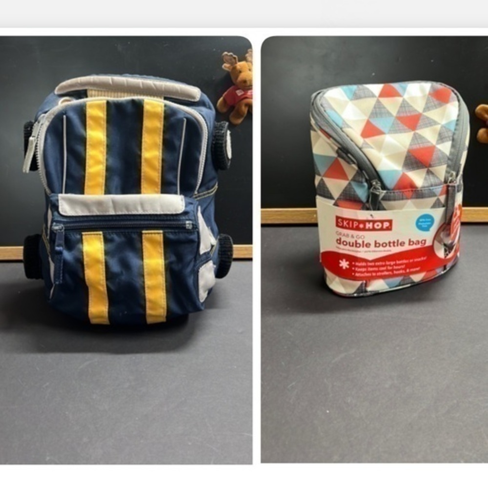 Bundle new insulated bag with freezer pack & EUC school bag H02